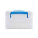 Advantus Super Stacker Snap Lid Storage Box, Clear/Blue (39811) - Brand New