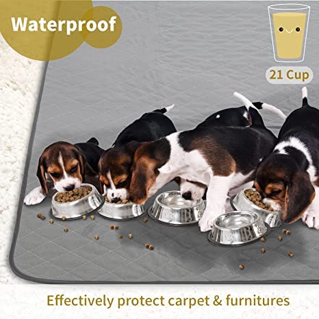 COOLSHIELDS WASHABLE PUPPY DOG PEE PAD, 48" X65" EXTRA LARGE WATERPROOF - GREY - Brand New