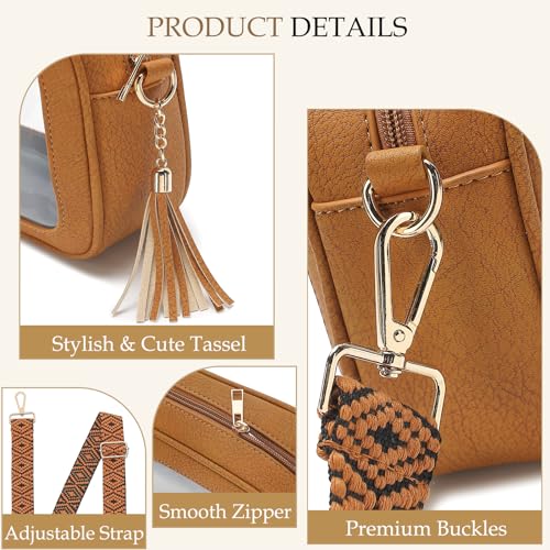 LOXOMU CLEAR CROSSBODY BAG STADIUM APPROVED WATERPROOF PURSES WOMEN - BROWN - Brand New