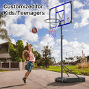 YOHOOD KIDS BASKETBALL HOOP OUTDOOR 4.82-8.53FT ADJUSTABLE, LX-908-BLUE - Like New
