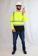 MAXIMUM SAFETY MEN'S ANSI CLASS 3 LONG-SLEEVE SAFETY SHIRT, XL, BLACK/YELLOW - Like New