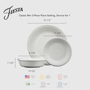 Fiesta Classic Rim 3Pc Dinnerware, Dishwasher/Microwave/Oven Safe - Poppy - Brand New