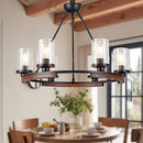 ALBHH 28 Inch Farmhouse Circular Chandelier Hanging Pendant Lighting Fixture - Like New