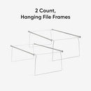 SMEAD STEEL HANGING FILE FOLDER FRAMES 2 COUNT ADJUSTABLE DEPTH 64873 - GRAY - Like New