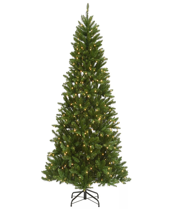 NATIONAL TREE COMPANY 7.5' PEYTON SPRUCE TREE WITH CLEAR LIGHTS - GREEN - Brand New