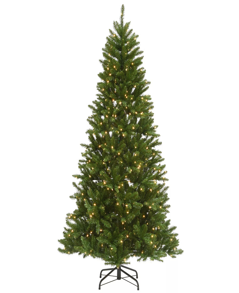 NATIONAL TREE COMPANY 7.5' PEYTON SPRUCE TREE WITH CLEAR LIGHTS - GREEN - Brand New