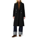 AMAZON ESSENTIALS WOMEN'S DOUBLE BREASTED WOOL BLEND LONGLINE COAT BLACK XS - Brand New