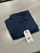JAMES TAYLOR SHORT SLEEVE DRESS BUTTON DOWN SHIRT - SIZE: MEN XL - NAVY - Like New