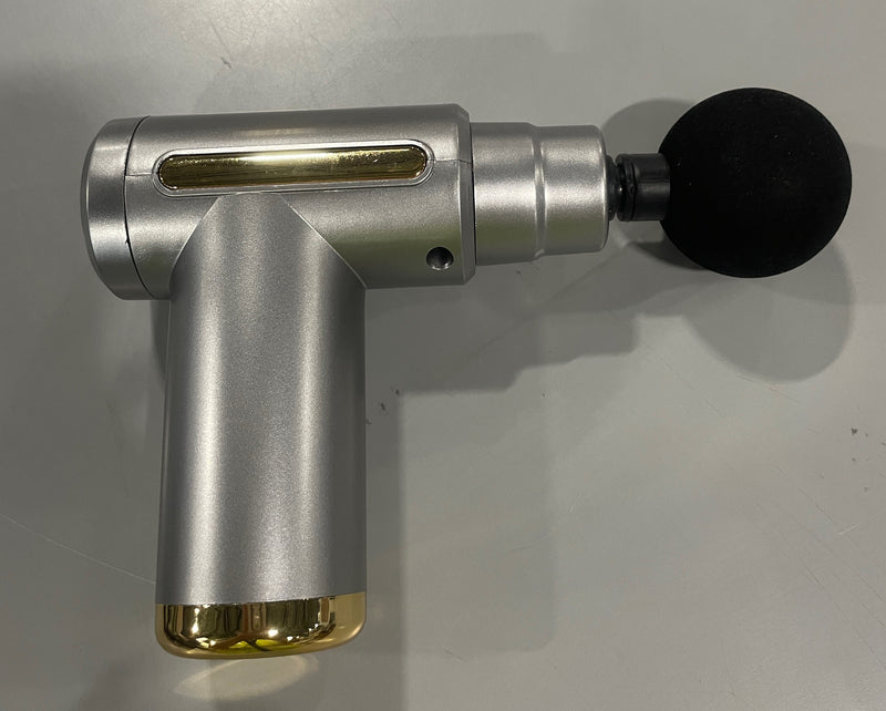 GENERIC MASSAGE GUN 6 SPEED - SILVER GRAY/GOLD - Like New