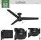 Hunter Cassius Indoor Outdoor Ceiling Fan Pull Chain Control 52" - MATTE BLACK - Like New