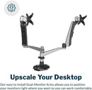 Varidesk Dual Monitor Arm Desk Mount 48003 - Silver - Like New