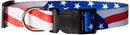 DUKES KOLE KI-AA125 PATRIOTIC DOG COLLAR - BLACK/WHITE/BLUE/RED/SILVER - Brand New