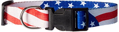 DUKES KOLE KI-AA125 PATRIOTIC DOG COLLAR - BLACK/WHITE/BLUE/RED/SILVER - Brand New
