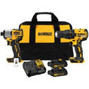 DEWALT 20V MAX BRUSHLESS 2-TOOL DRILL & IMPACT DRIVER COMBO KIT - YELLOW/BLACK - Like New