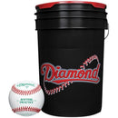 Diamond 6-Gallon Ball Bucket with 30 DBP Baseballs B000QD56Y6 - Black - Brand New