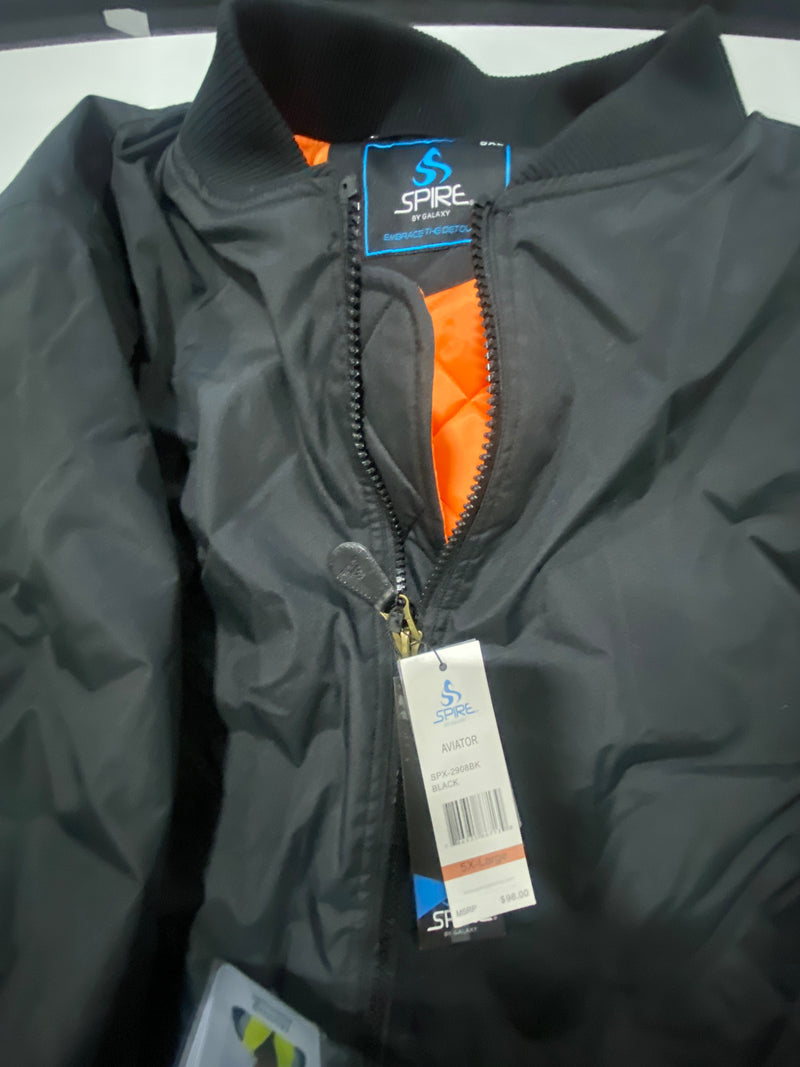 SPIRE MEN'S WATERPROOF WEATHER TECH INSULATION AVIATOR JACKET SIZE LARGE - BLACK - Brand New