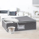 B0019TR8M4 China Cup Storage Chest Deluxe Quilted Microfiber Light Gray - Brand New