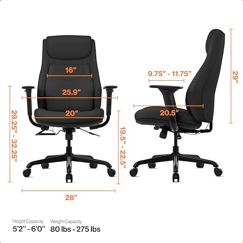 WELLNEWLIFE POSTURELIFT ERGONOMIC OFFICE CHAIR WNO-0002BL - BLACK - Like New