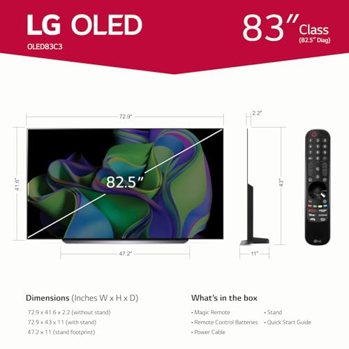 LG 83 Inch Class C3 Series OLED evo 4K UHD Smart webOS 23 w/ ThinQ AI TV - Like New