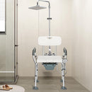 REAQER 4 in 1 Bedside Commode with Bucket 330lb, Chair, Back, Detachable Arms - Brand New