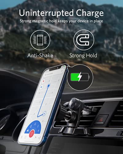 ANKER CAR MOUNT CHARGER POWERWAVE MAGNETIC CHARGING MOUNT A2931 - BLACK/WHITE - Like New