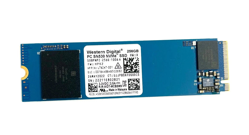 WESTERN DIGITAL 256GB SN530 NVME M.2 2280 SSD - BLUE - Like New