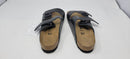 BIRKENSTOCK ARIZONA BS BLACK LEATHER SANDAL - SIZE:MEN 7 WOMEN 9 - ARIZONA BLACK - Brand New