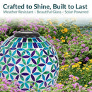 Sunnydaze 10" Solar Gazing Ball for Garden Glass Outdoor Gazing Globe - Mosaic - Like New