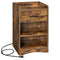 VASAGLE NIGHTSTAND CHARGING STATION BED RUSTIC BROWN LET611T01 - RUSTIC BROWN - Like New