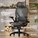 ELABEAT X100 ERGONOMIC OFFICE CHAIR WITH FOOTREST ADJUSTABLE 3D - BLACK - Like New