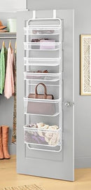 Whitmor 6 Tier Hanging Door Organizer Metal Frame & Fabric Mesh - Black - Brand New