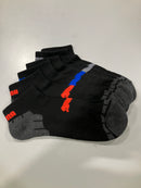 PUMA MEN'S 6 PACK QUARTER CREW SOCKS - SIZE 8-12 BLACK (ASSORTED RED/BLUE/GREY) - Brand New