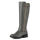 DREAM PAIRS Women's Knee High Riding Boots,Grey,12 - Brand New