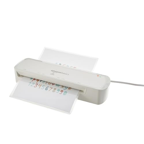 AMAZON BASICS 9 INCH THERMAL LAMINATOR MACHINE DOCUMENTS PHOTOS - WHITE - Like New
