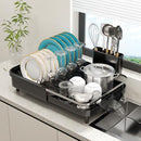 KLKE EXPANDABLE DISH DRYING RACK COUNTER-DISH RACK EFF DRY RACK - BLACK - Like New