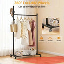 GARVEE METAL CLOTHING RACK WITH WHEELS FOR SMALL SPACE - BLACK - Like New