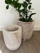 Medium Paulownia Hand Carved Word Vase by Found Home 11.8x9.8x7.5 - Brand New
