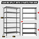 REIBII 6-Tier Storage Shelves Metal Shelving Load 1000 LBS B0C77LMMY2 - Black - Brand New