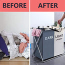 125L Laundry Basket Clothes Hamper Organizer Sorter Storage Foldable - Gray - Brand New