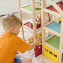 Melissa & Doug Hi-Rise Wooden Dollhouse With 15 pcs Furniture - Like New