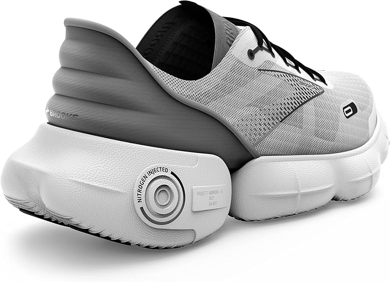 BROOKS MEN’S AURORA NEUTRAL RUNNING SHOE - WHITE/ALLOY/BLACK - SIZE 9 - Like New