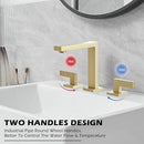 BWE 3 HOLE TWO HANDLE 8 INCH WIDESPREAD BATHROOM SINK FAUCET BRUSHED GOLD - Like New