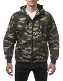 Pro Club Men's Heavyweight Full Zip Fleece Hoodie, X-Large - Green Camo - Brand New