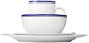 Amazon Basics 16-Piece Cafe Stripe Dinnerware Set Blue B00Q5X1VRC - NEW - Brand New