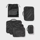 OPEN STORY 7PC PACKING CUBE SET WITH COMPRESSION - BLACK - Like New