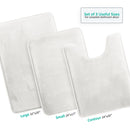 CLARA CLARK MEMORY FOAM BATH MAT - 3 PIECE SET - WHITE - Like New