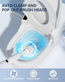 CAKILA Electric Toilet Brush and Holder Set, 8 in 1 Cleaning Kit - White - Like New