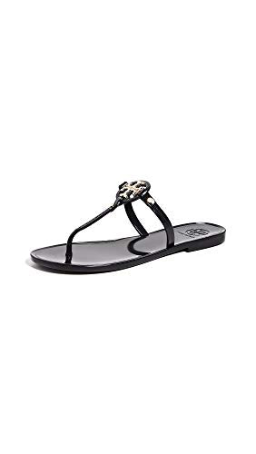 51148678 TORY BURCH WOMEN'S MINI MILLER FLIP FLOPS BLACK SIZE 11 - Like New