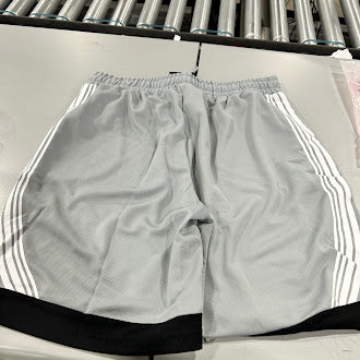 JUMPSTART BASKETBALL SHORT SILVER AND BLACK WHITE STRIPES - L - SILVER/BLACK - Brand New