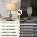 TOBUSA 22" Farmhouse Resin Table Lamps Set of 2 Rustic Nightstand Lamps Green - Like New
